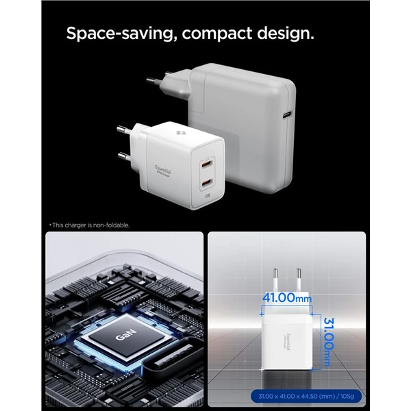 Spigen Essential 47W USB-C nabíjačka (EE472EU) biela - Nabíjačky - Obrázok 128e806a79d145c2898a2aee27cabc3a