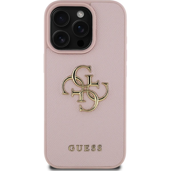 Guess PU Grained 4G Metal Logo kryt iPhone 15 Pre Max ružový - Puzdra - Obrázok 128f264d47a543819d8592aa684f1fd3