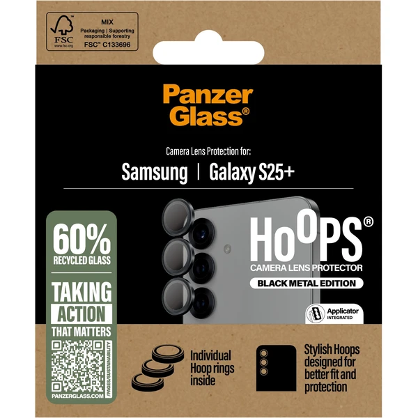 PanzerGlass® Hoops® Samsung Galaxy S25+ čierne ochranné krúžky pre šošovky fotoaparátu - Ochranné fólie a sklo - Obrázok 12FC000J01
