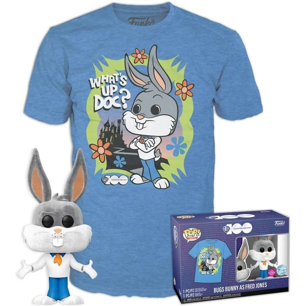 Funko POP! & Tee Box: WB100- Bugs ako Fred (Flocked) L - Darčekové sady - Hlavný obrázok