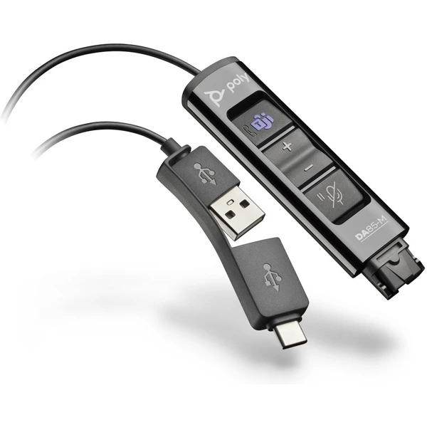 Poly DA85-M USB-A/C na QD redukcia čierna - Káble a redukcie - Hlavný obrázok