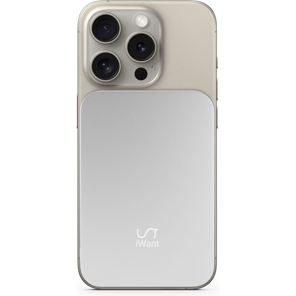 iWant 3000mAh Aluminium Mag+ bezdrôtová powerbanka strieborná