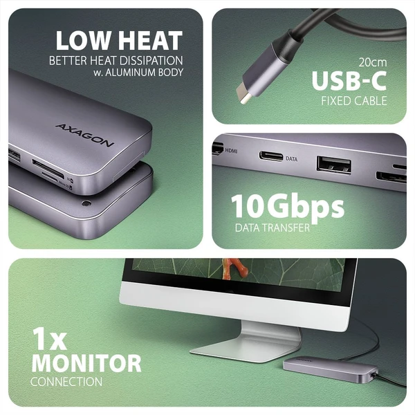 AXAGON HMC-6GM2 6v1 USB-C húb - Dokovacie stanice - Obrázok 12W3000L01
