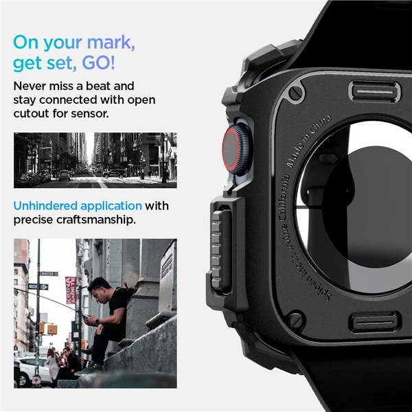 Spigen Rugged Armor kryt pre Apple Watch 10/11 (42mm) matne čierny - Puzdra - Obrázok 12b3b2f1c570446f8c7fd6657557e7b2
