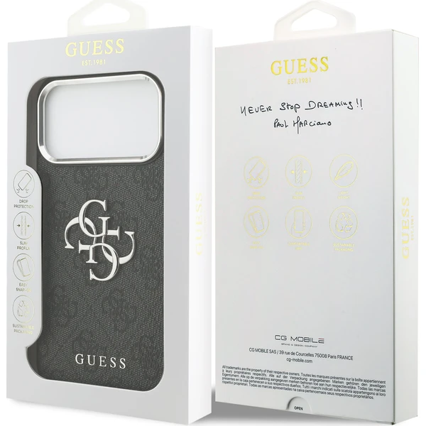 Guess PU 4G Metal Logo kryt iPhone 17 Pro Max strieborný/čierny - Puzdra - Obrázok 12b97539fd0144b19f79c4ddfc6428aa