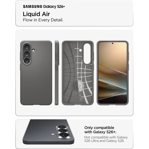 Spigen Liquid Air kryt Samsung Galaxy S26+ sivý - Puzdra - Obrázok 12c0fdcbea5b4e39bd3dc187e95bd4ec