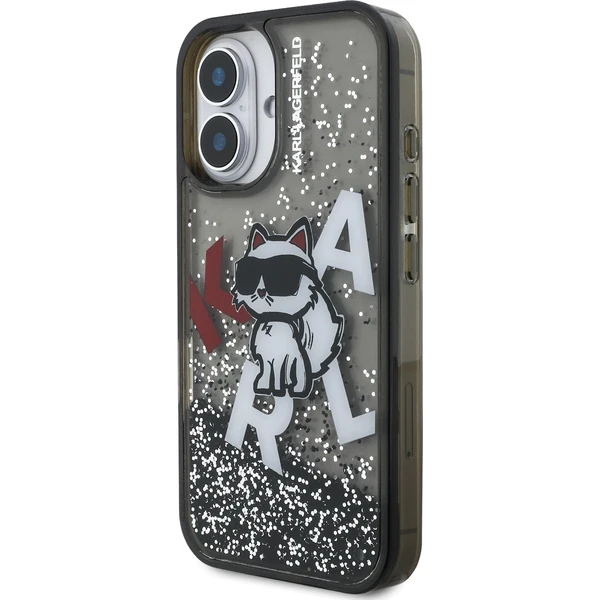 Karl Lagerfeld Liquid Glitter Scattered Chúpette kryt iPhone 16 čierny - Puzdra - Obrázok 12cdd230bec6442fbd89c9bdba96226e