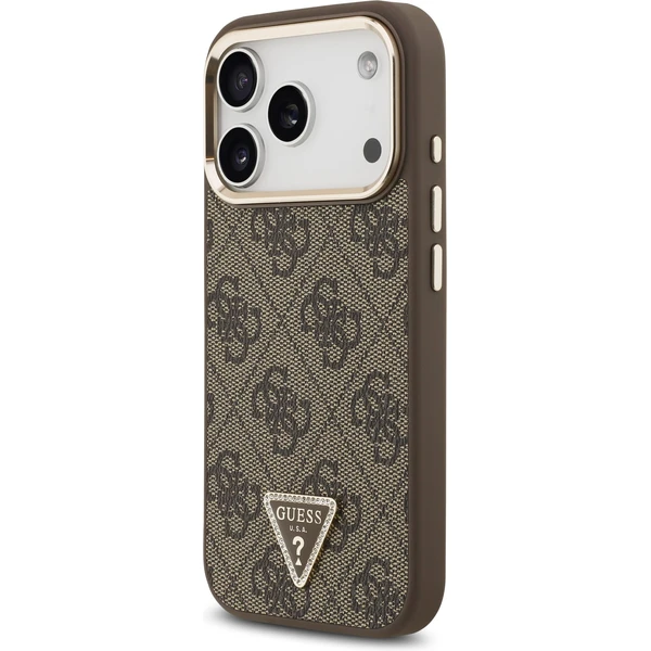 Guess PU Leather 4G Triangle Logo Gold Frame MagSafe kryt iPhone 17 Pro hnedý - Puzdra - Obrázok 12f1371f6f834b39ba9d1592e209df5d