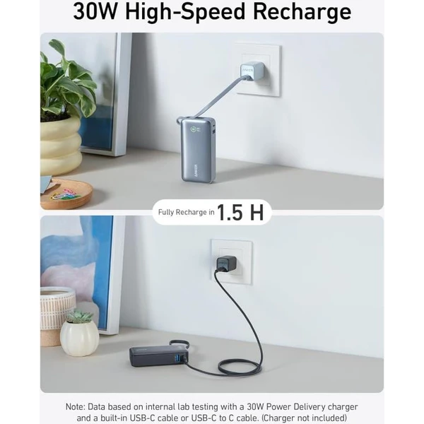 Anker 545 powerbanka 10000mAh, 30W s káblom USB-C čierna - Powerbanky - Obrázok 12f9717fa57d465db92c7c64440e01b0