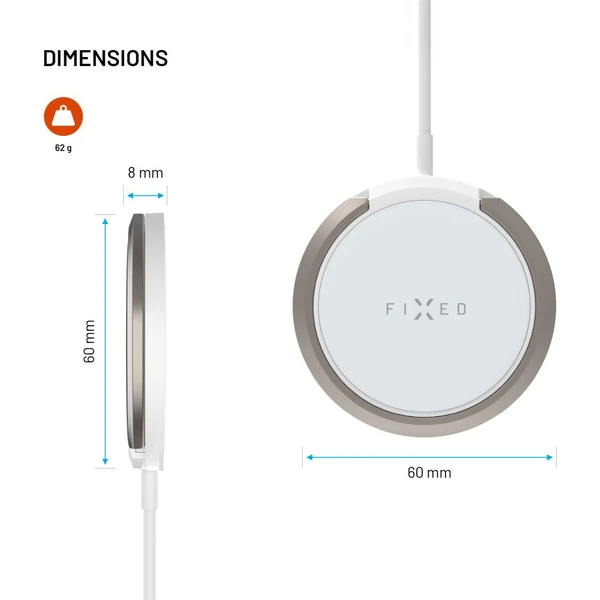 FIXED MagPad bezdrôtová MagSafe nabíjačka so stojanom (15W) biela - Nabíjačky - Obrázok 13199e4a2d81474da2081f322568b7e5
