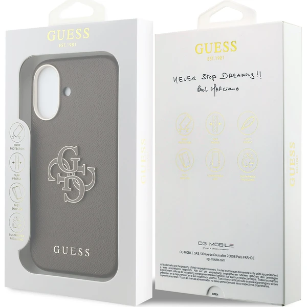 Guess PU Resin Logo kryt iPhone 17 hnedý - Puzdra - Obrázok 13232460fc224c29af580608c9025ae5