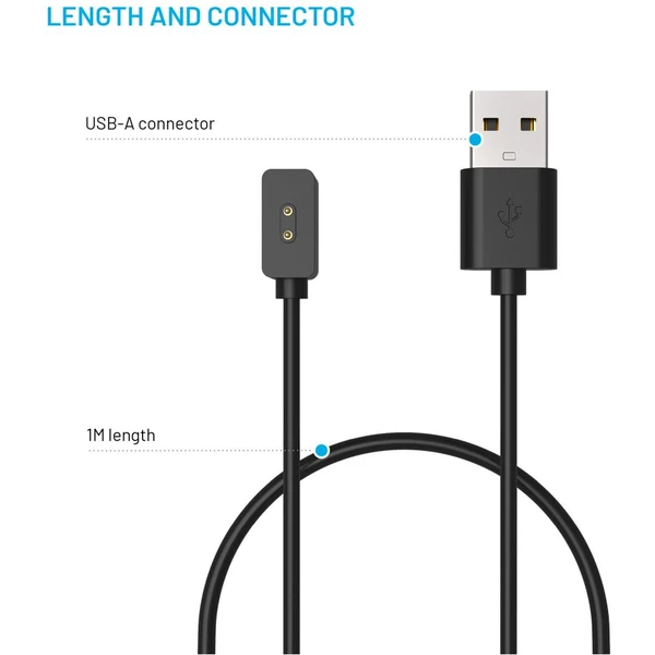 FIXED USB-A napájací kábel pre Xiaomi Mi Band/Smart Band 8/9/Pro/Active 1m čierny - Káble a redukcie - Obrázok 133929af2c3d43eeb172c92627ad2cb2