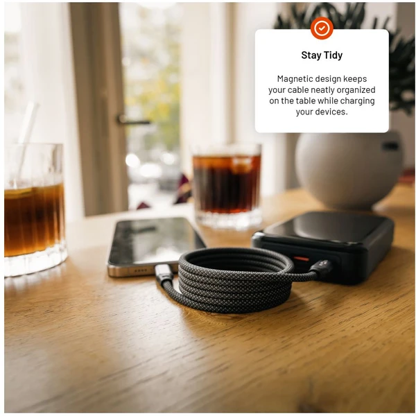 FIXED magnetický USB-C/USB-C kábel s opletením a Power Delivery, 1.2m, 240W, USB 2.0, sivý - Káble - Obrázok 134579958aa54282bf38a12f0f038692