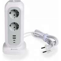VERBATIM EU Power Tower EUPT-01 Nabíjacia stanica, 11x230V, 2xUSB-C, 2x USB-A - Zásuvky