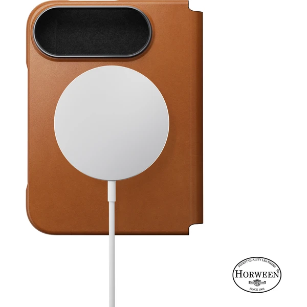 Nomad Traditional Leather Folio (Horween) MagSafe kožené puzdro iPhone 18 Fold sedlová hnedá - Puzdra - Obrázok 13573d099f7340d2b2c1604de918f32f