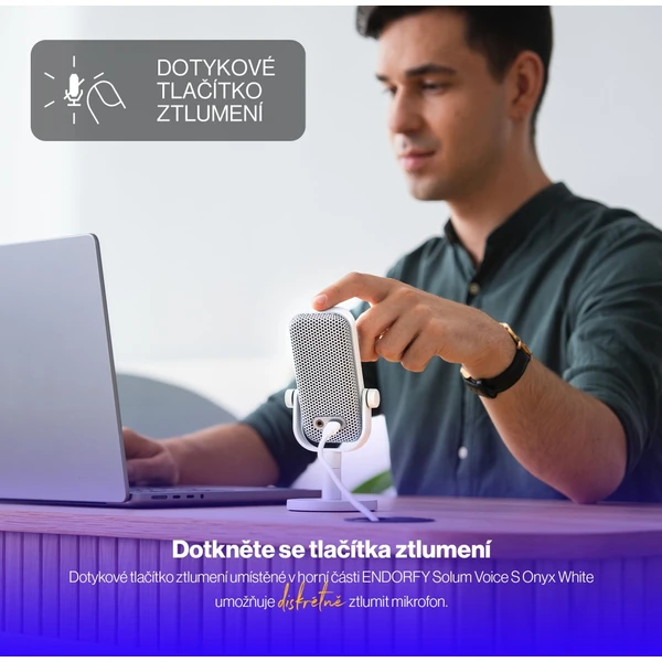 Endorfy Solum Voice S Onyx streamovací mikrofón biely - Mikrofóny - Obrázok 135B000J01