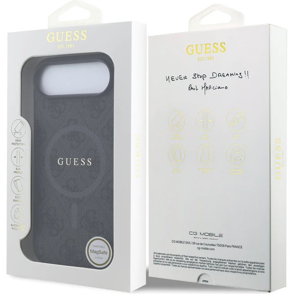 Guess PU Leather 4G Colored Ring MagSafe Zadný Kryt pre iPhone Air čierny - Puzdra - Obrázok 135f00a9bb4041a98c15da36876edb7b