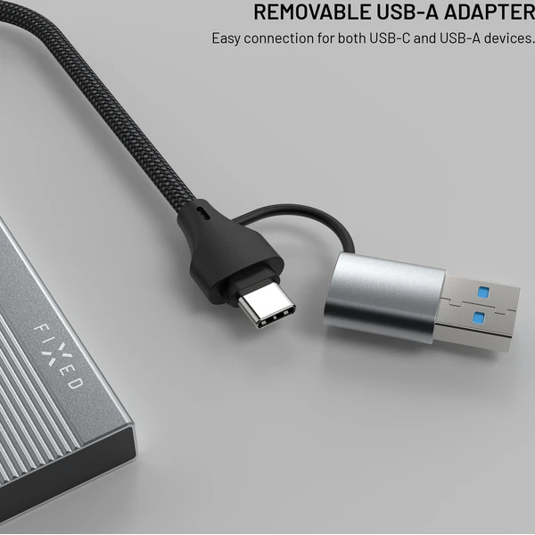 FIXED 4-portový hliníkový USB-C HUB Port s USB-A adaptérem vesmírně šedý - USB huby - Obrázok 137dfb98aecd4115a2dd1d1eb96387e6