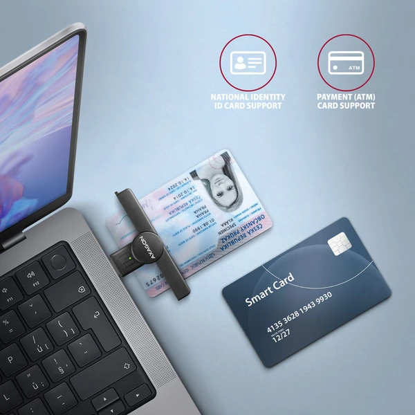 AXAGON CRE-SMPA USB-A PocketReader čítačka kontaktných kariet Smart card - Čítačky pamäťových kariet - Obrázok 13P0000K01