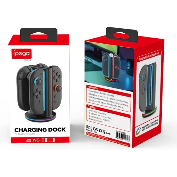 iPega SW2051 Nabíjacia Stanica s RGB pre JoyCon Ovládače Nintendo Switch 2 čierna - Nabíjačky - Obrázok 13ee3168a2114c269e442b18171c3869