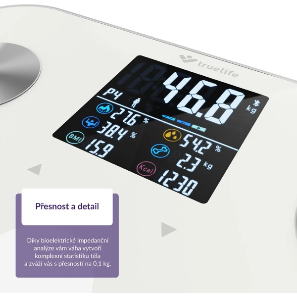 TrueLife FitScale W6 BT múdra váha biela - Inteligentné váhy - Obrázok 1401000J01