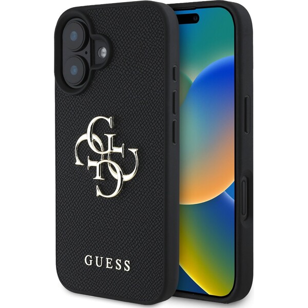 E-shop Guess PU Grained 4G Metal Logo kryt iPhone 16 čierny