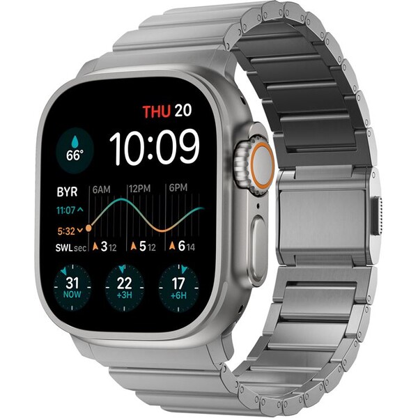 Nomad Titanium Band remienok Apple Watch 49/45/44/42 mm prírodný titán