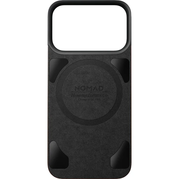 Nomad Magnetic Leather Back (Horween) MagSafe kožený kryt iPhone 17 Pro/18 Pro Rustic Brown - Puzdra - Obrázok 14495545ee3f49ac96f117579635cdaa