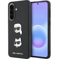 Karl Lagerfeld Liquid Silicone Metal Karl and Choupette kryt Samsung Galaxy A57 čierny - Puzdra