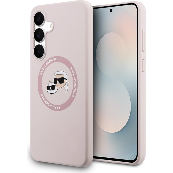 E-shop Karl Lagerfeld Liquid Silicone K&CH Heads MagSafe Zadný Kryt pre Samsung Galaxy S25 FE ružový