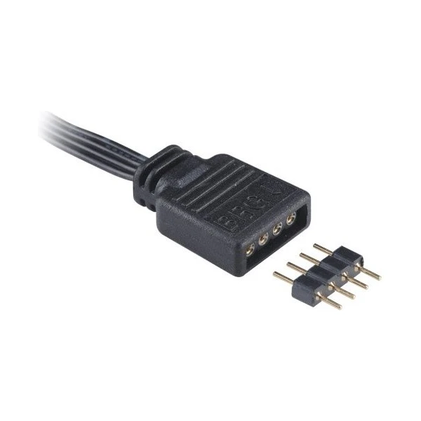 Akasa 4pin multiplikátor pre RGB LED pásy 40 cm čierny - Káble a redukcie - Obrázok 145X600301