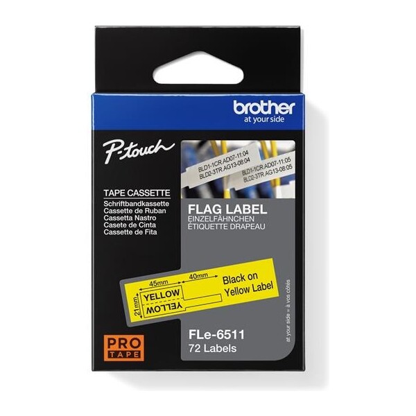 Brother FLE6511 flexibilná ID páska čierna na žltom 24 mm