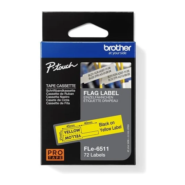 Brother FLE6511 flexibilná ID páska čierna na žltom 24 mm - Pásky pre štítkovače - Hlavný obrázok