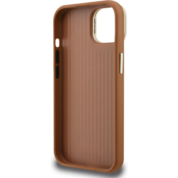 Guess PU Grained 4G Logo Stand Camera Frame kryt iPhone 15 hnedý - Puzdra - Obrázok 148dd48c6df045838c25e4de2bf75fb7