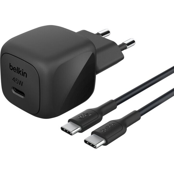 E-shop Belkin BOOST CHARGE ™ 45W USB-C Power Delivery PPS nabíjačka, 1m USB-C/USB-C kábel čierna