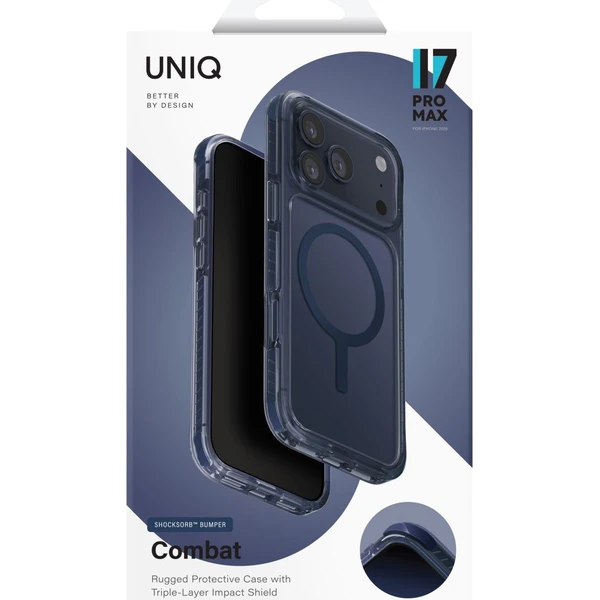 UNIQ Combat MagClick MagSafe kryt iPhone 17 Pro Max námornícka modrá - Puzdra - Obrázok 14bf6a9a9b8149f8a3905bcf0c33cff6