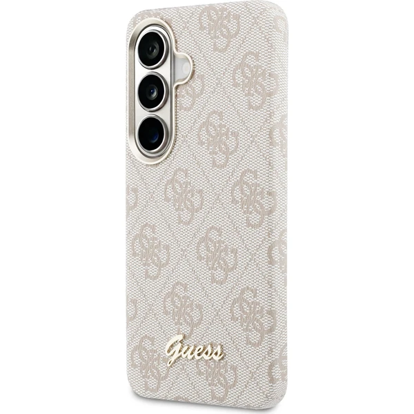 Guess PU 4G Skript Kovové logo Magnetický kryt Samsung Galaxy S26 ružový - Puzdra - Obrázok 14c9b27a34c844c994385c647c03555f