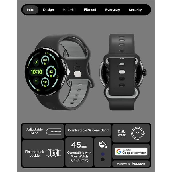 Spigen Nano Pop Band remienok Google Pixel Watch 4/3 (45mm) čierny - Remienky - Obrázok 14d010eece2a4b88918009b222334dcd