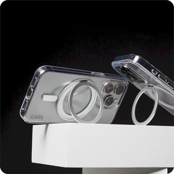 PanzerGlass® CARE kryt Apple iPhone 16 Pro MagSafe KickStand číry/sivý - Puzdra - Obrázok 1508000P01
