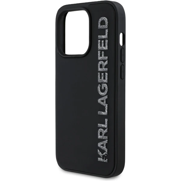 Karl Lagerfeld 3D Rubber Glitter Logo kryt iPhone 13 Pre čierny - Puzdra - Obrázok 151ca5aab0814eab98ef3f9331cbc7f3