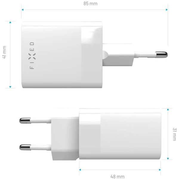 FIXED Mini nabíjačka s USB-C/USB-A, PD, 45W, biela - Nabíjačky - Obrázok 152f8b378c3c49dc8e099a9da4675429