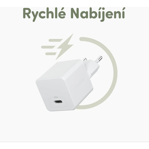 PanzerGlass® empower nabíjačka Turbo GaN (30 W) 1x USB-C, biela - Nabíjačky - Obrázok 153J000K01