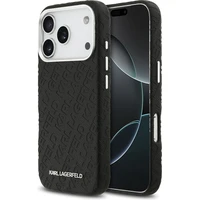 Karl Lagerfeld Grained PU Repeated Logo MagSafe kryt iPhone 17 Pro čierny - Puzdra