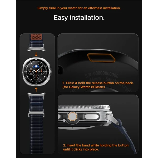 Spigen Fabric Band remienok (suchý zips) Samsung Galaxy Watch8 46/44/40mm námornícka modrá - Remienky - Obrázok 154df915b3af4497871429bd462ecb53