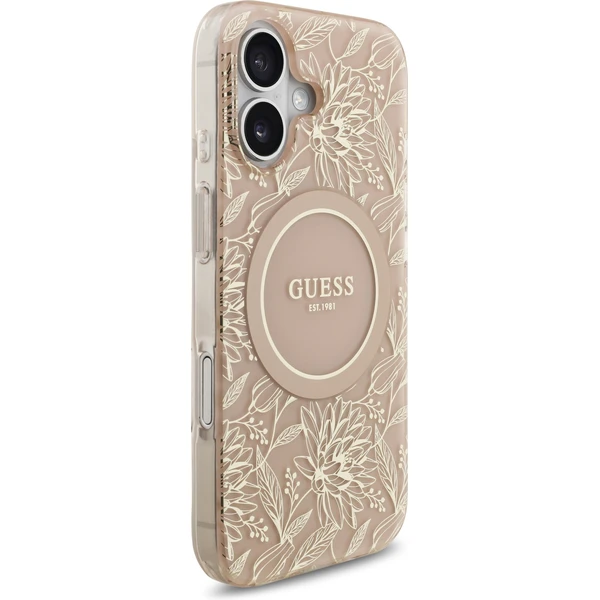 Guess IML Flowers Allover Strap MagSafe kryt iPhone 17 ružový - Puzdra - Obrázok 156b19a730da4fba8c4acc0bd5bcf697