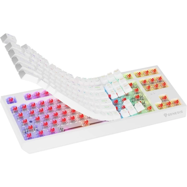 Genesis THOR 230 TKL RGB bezdrôtová mechanická klávesnica biela Outemu Red - Klávesnice - Obrázok 15I5000O01