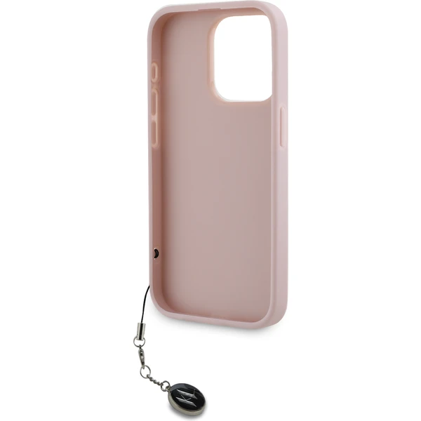 Karl Lagerfeld PU Saffiano Rhinestone Charm zadný kryt iPhone 15 Pro Max ružový - Puzdra - Obrázok 15N5000J01