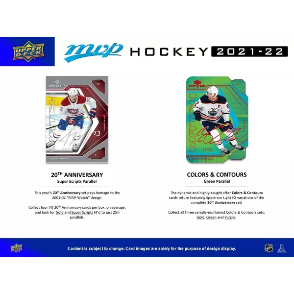 Hokejové karty Upper Deck - 21-22 MVP Hockey Hobby Balíček - Hokejové karty - Obrázok 15WP100501