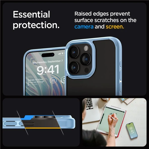 Spigen Crystal Hybrid kryt iPhone 15 Pro Max modrý - Puzdra - Obrázok 15Z8000601