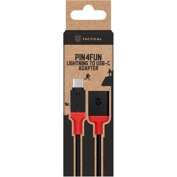 Taktický napájací kábel Pin4Fun USB-C/Lightning 0,1 m čiernočervený - Káble a redukcie - Obrázok 15b35b438b43413190fa0fa915d6ae06